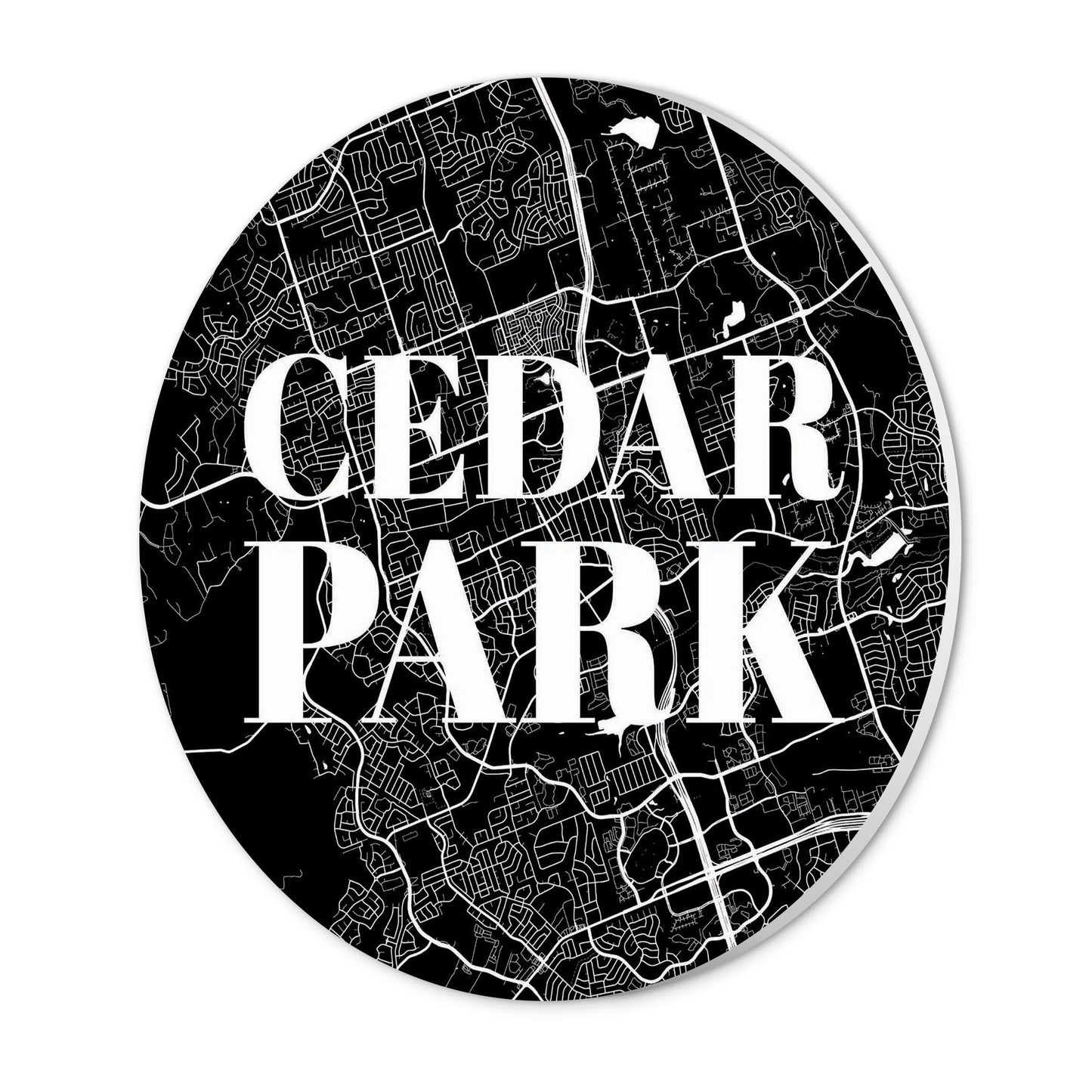 Minimalistic B&W Texas Cedar Park Map | Wood Sign | Eaches | Min 1