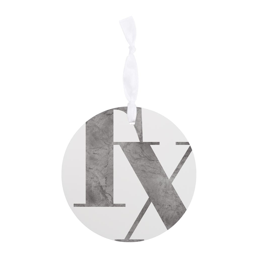 Modern White Texas Initials | Wood Ornament | Eaches | Min 6