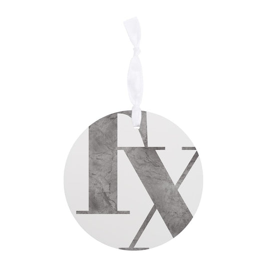 Modern White Texas Initials | Wood Ornament | Eaches | Min 6