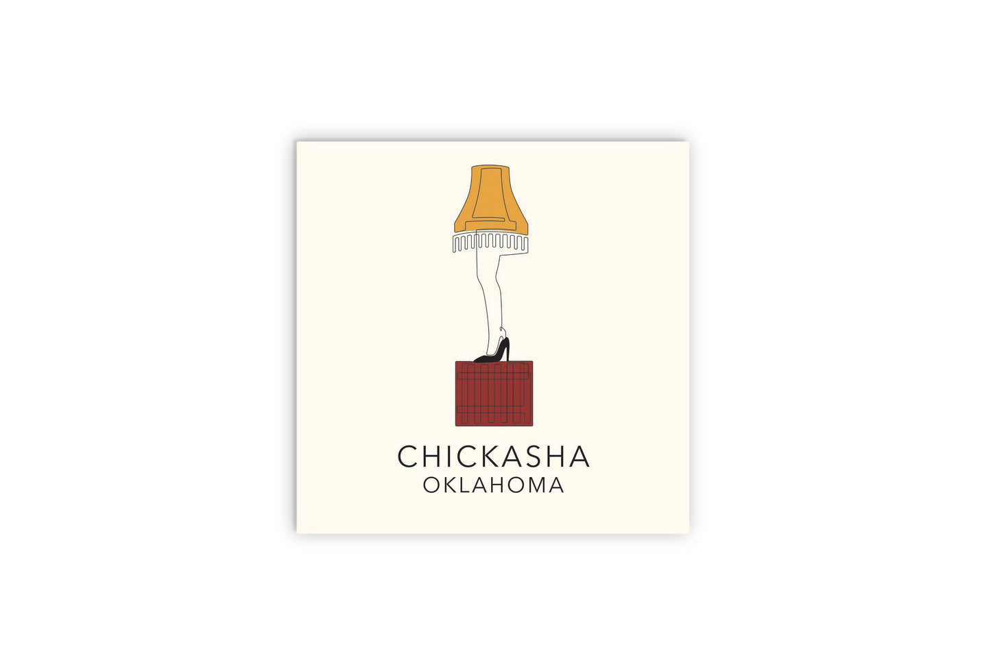 Modern Minimalist Oklahoma Colorful Chickasha Leg Lamp | Wood Sign | Eaches | Min 2