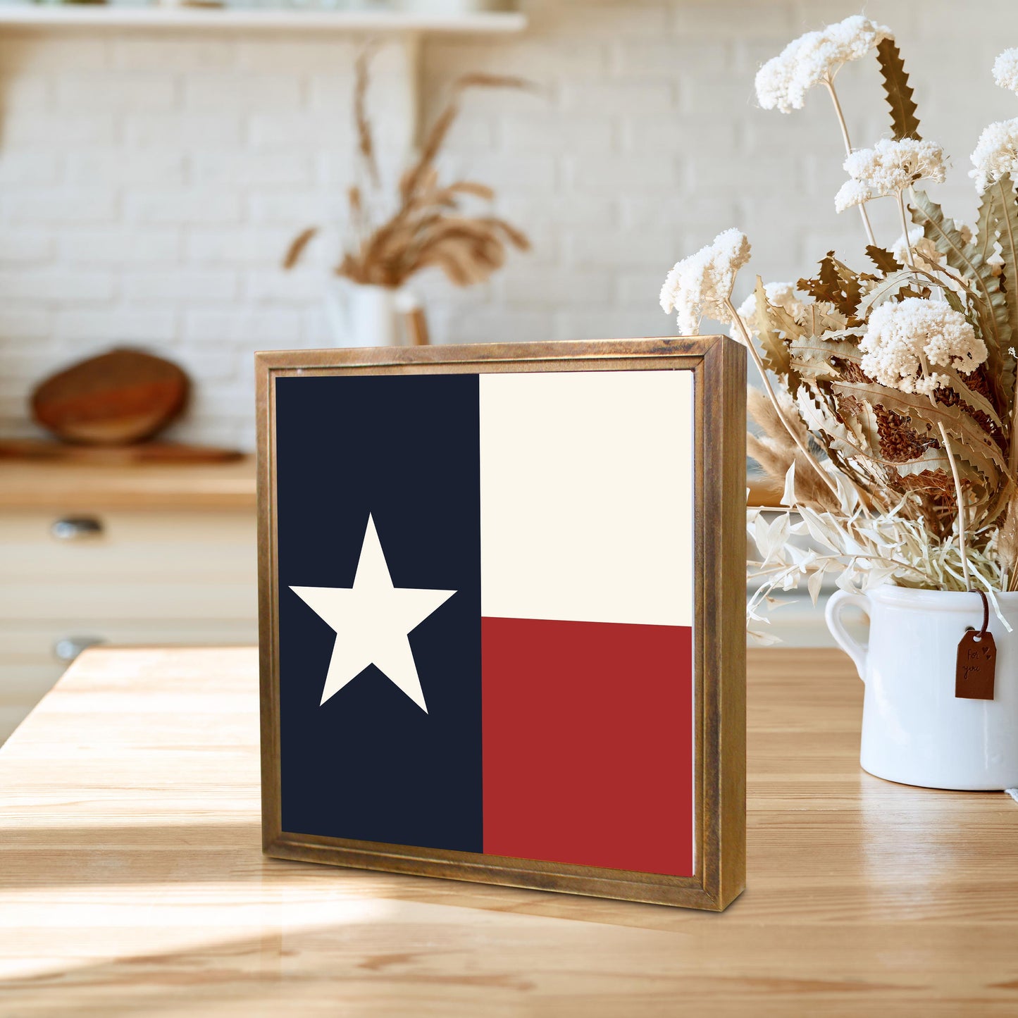 Modern Minimalist Texas Colors Flag | Wood Sign | Eaches | Min 1