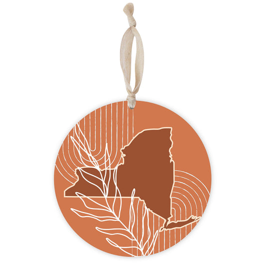 Modern Minimalist New York Shape And Leaf | Wood Ornament | Eaches | Min 1