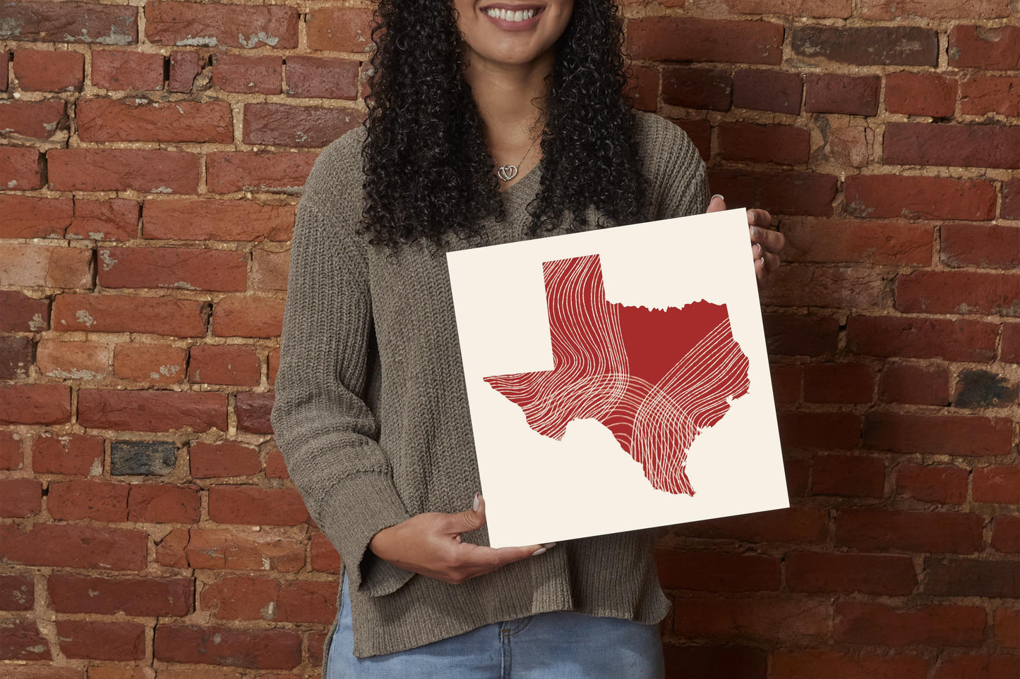 Modern Minimalist Texas Fluid Line State Shape | Wood Sign | Eaches | Min 2