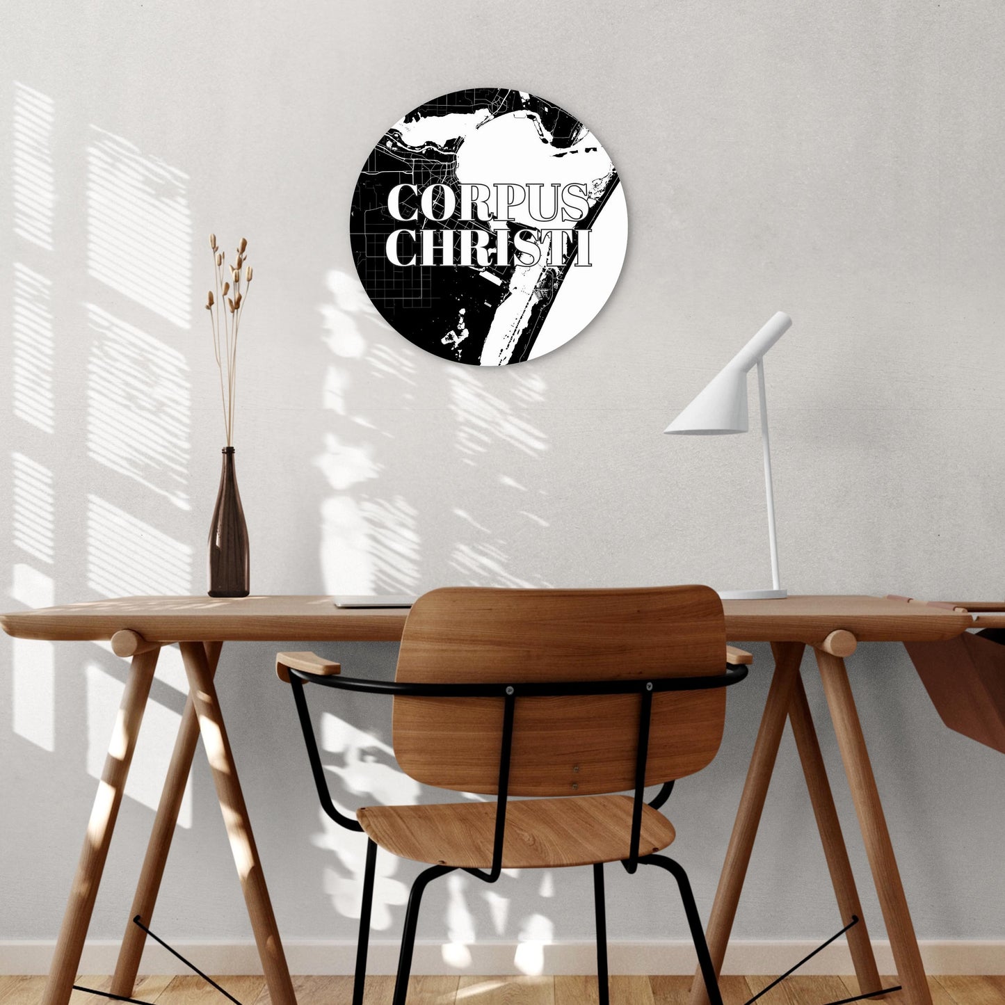 Minimalistic B&W Texas Corpus Christi Map | Wood Sign | Eaches | Min 1