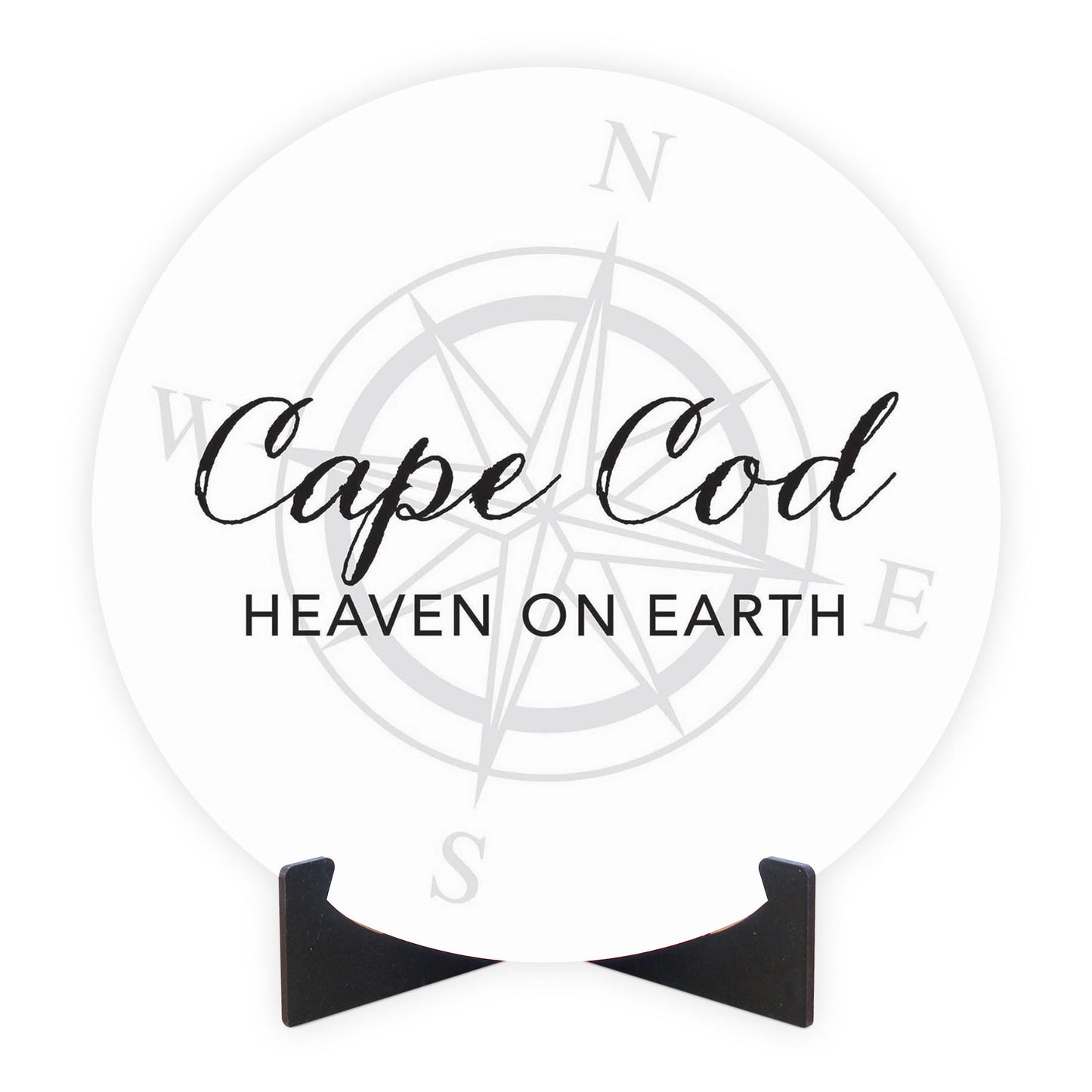 Minimalistic B&W Cape Cod Heaven On Earth | Wood Sign | Eaches | Min 1