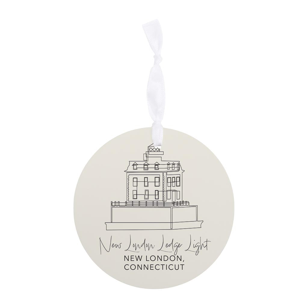 Cream New London Lodge Light | Wood Ornament | Eaches | Min 6