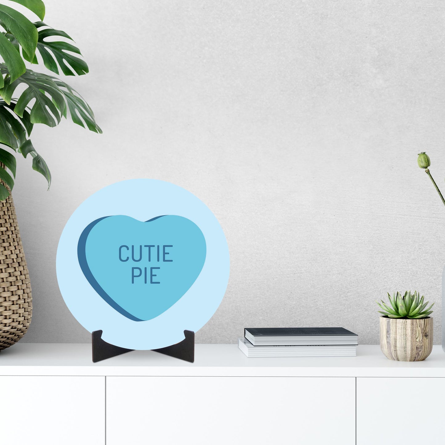 Message Hearts Cutie Pie | Wood Sign | Eaches | Min 1