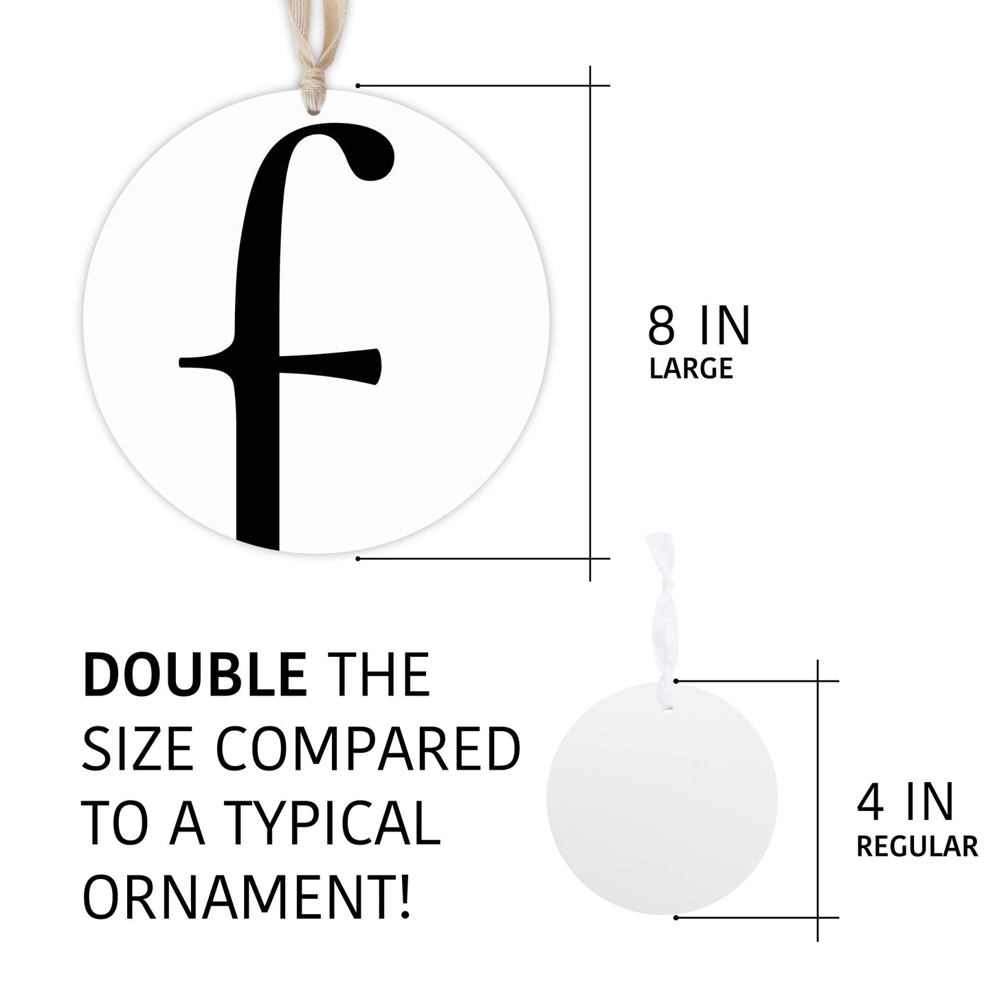 Minimalist Monogram F | Wood Ornament | Eaches | Min 1