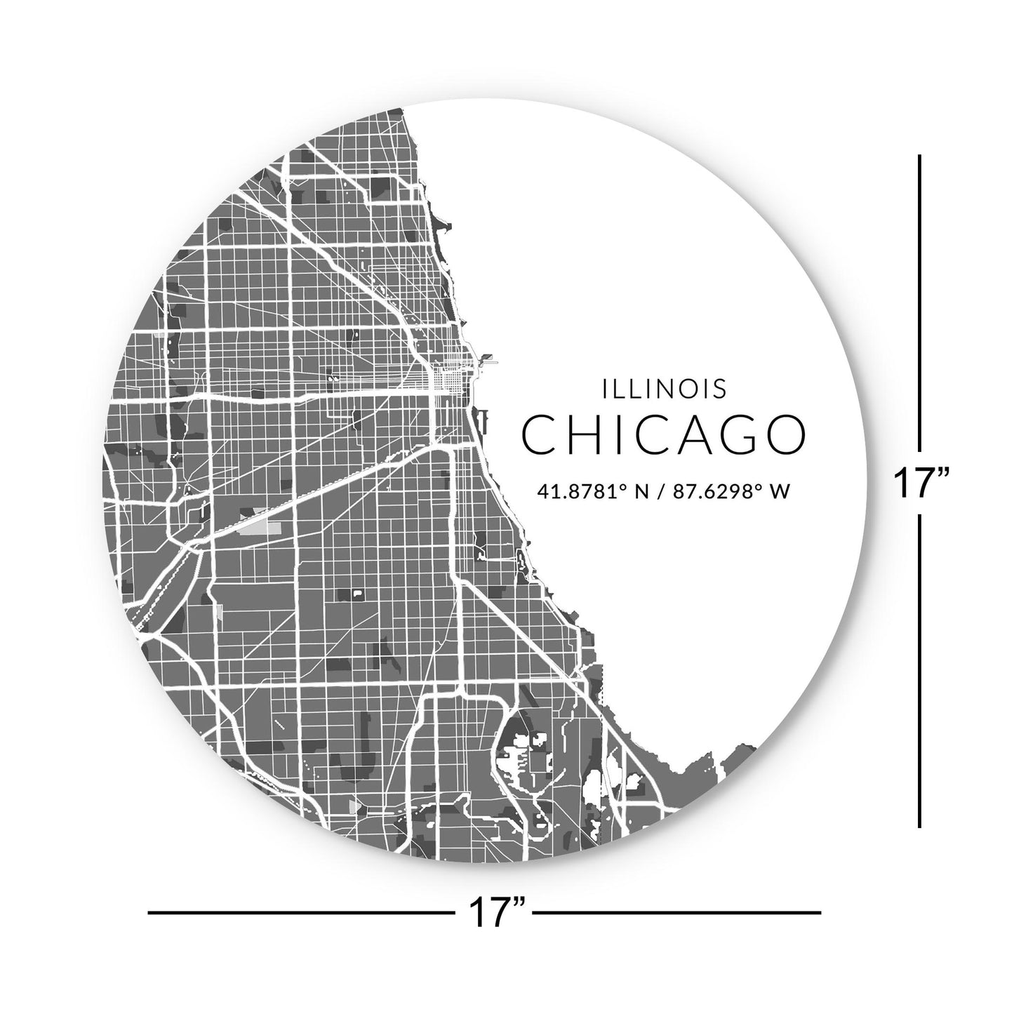 Minimalistic Chicago Map | Wood Sign | Eaches | Min 1