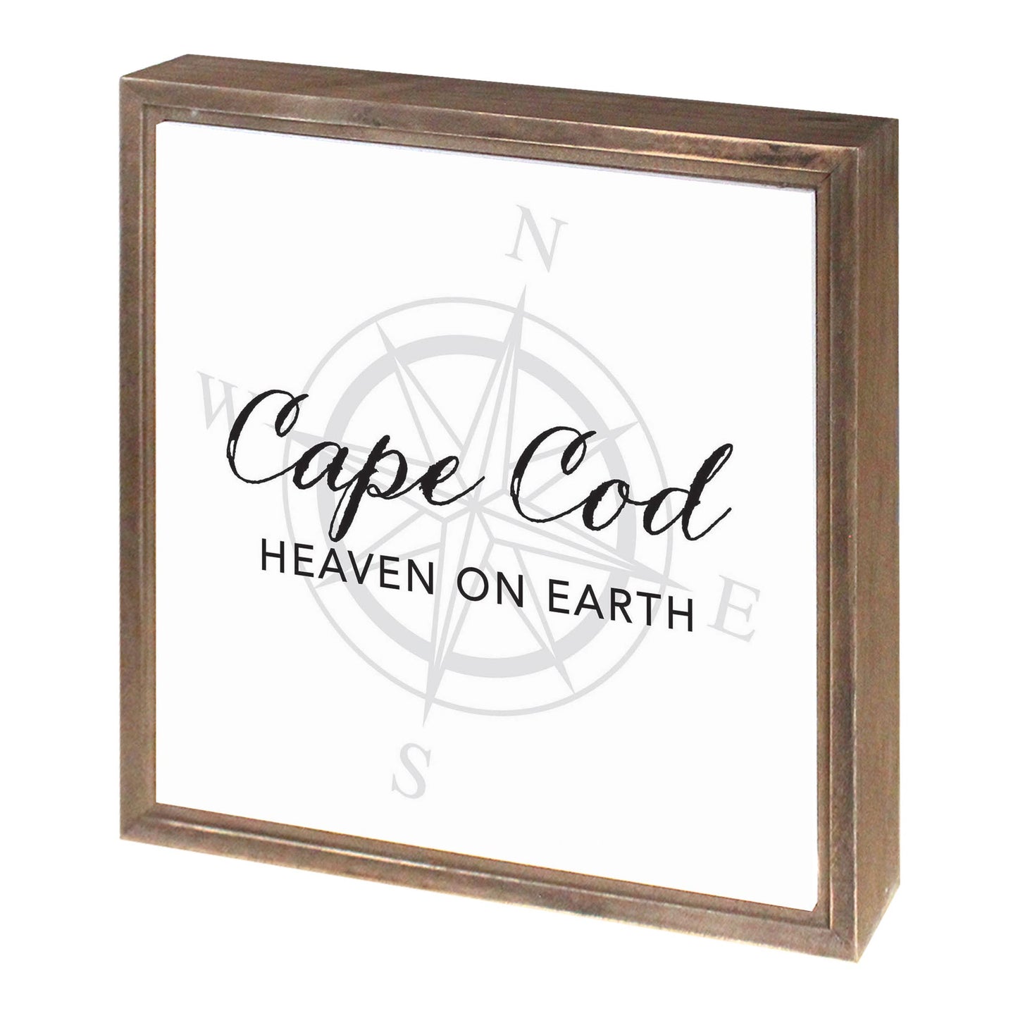 Minimalistic B&W Cape Cod Heaven On Earth | Wood Sign | Eaches | Min 1