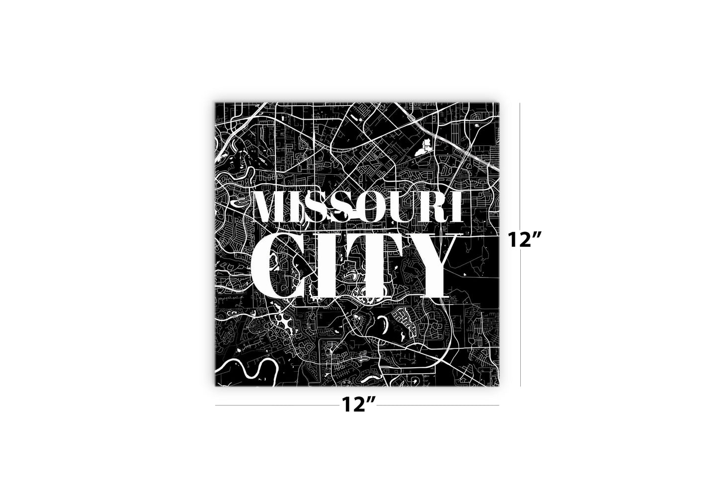 Minimalistic B&W Texas Missouri City Map | Wood Sign | Eaches | Min 2