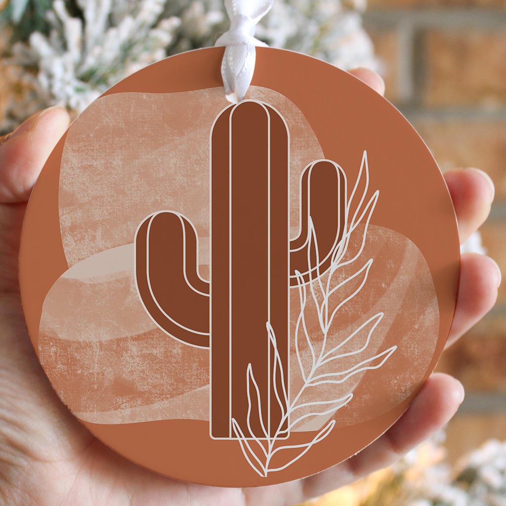 Modern Minimalist Texas Cactus| Wood Ornament | Eaches | Min 6