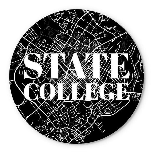 Minimalistic B&W Pennsylvania State College Map | Wood Sign | Eaches | Min 1