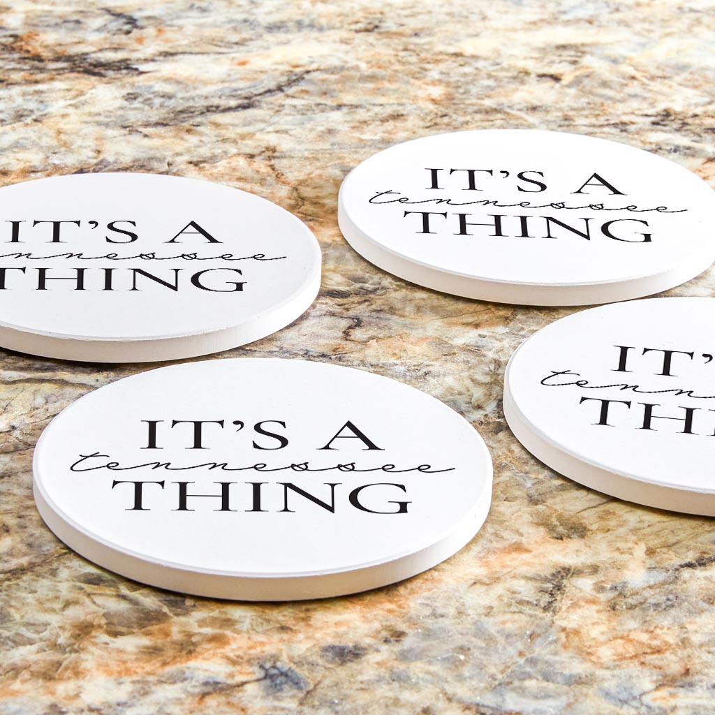 Minimalist B&W Tennessee Its A Tennesee Thing | Absorbent Coasters | Set of 4 | Min 2