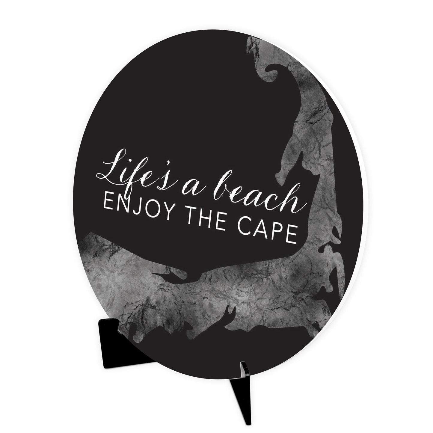 Minimalistic B&W Cape Cod Lifes A Beach | Wood Sign | Eaches | Min 1