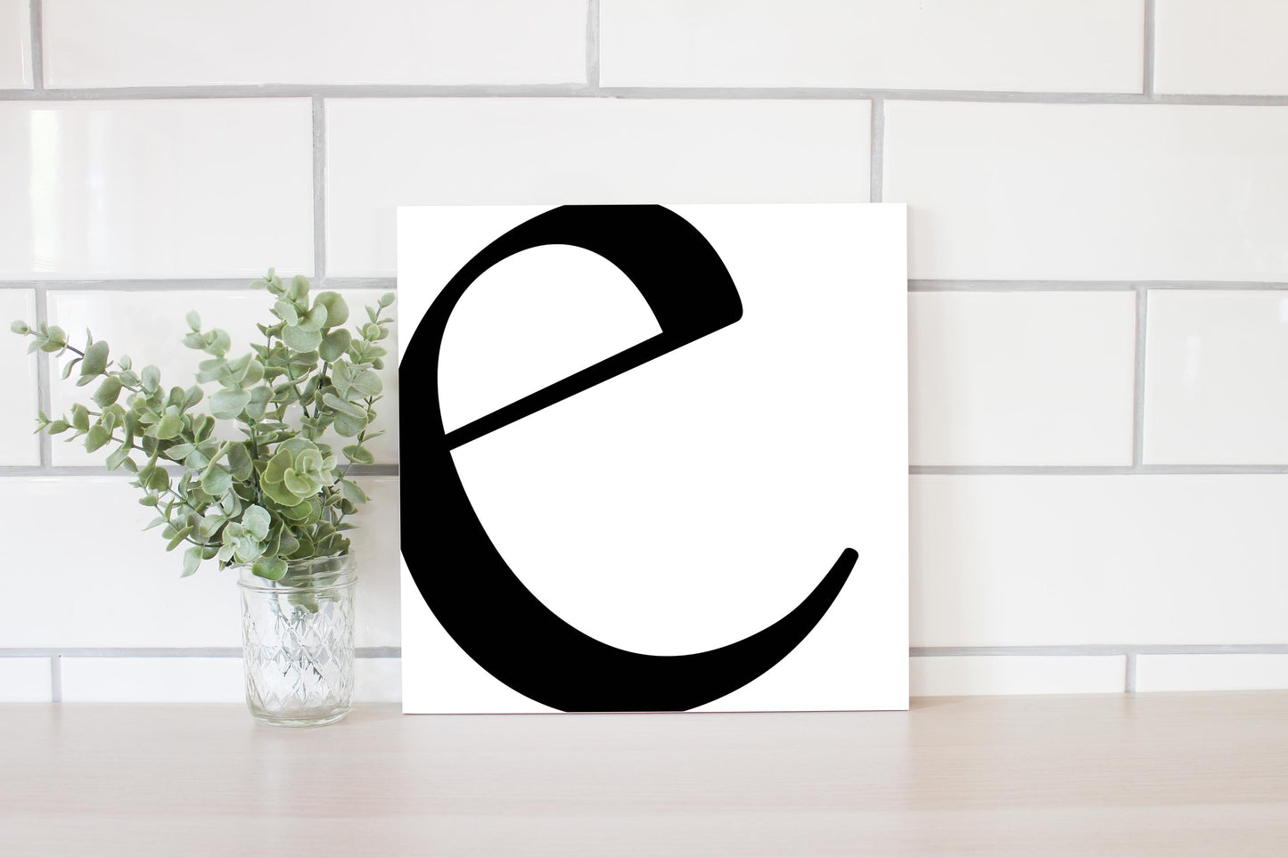 Minimal Monogram E | Wood Sign | Eaches | Min 2