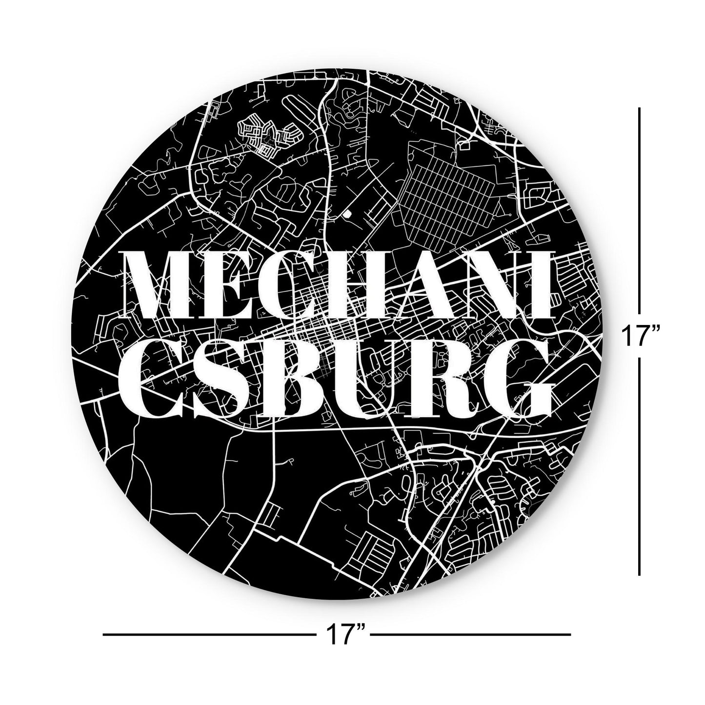 Minimalistic B&W Pennsylvania Mechanicsburg Map | Wood Sign | Eaches | Min 1