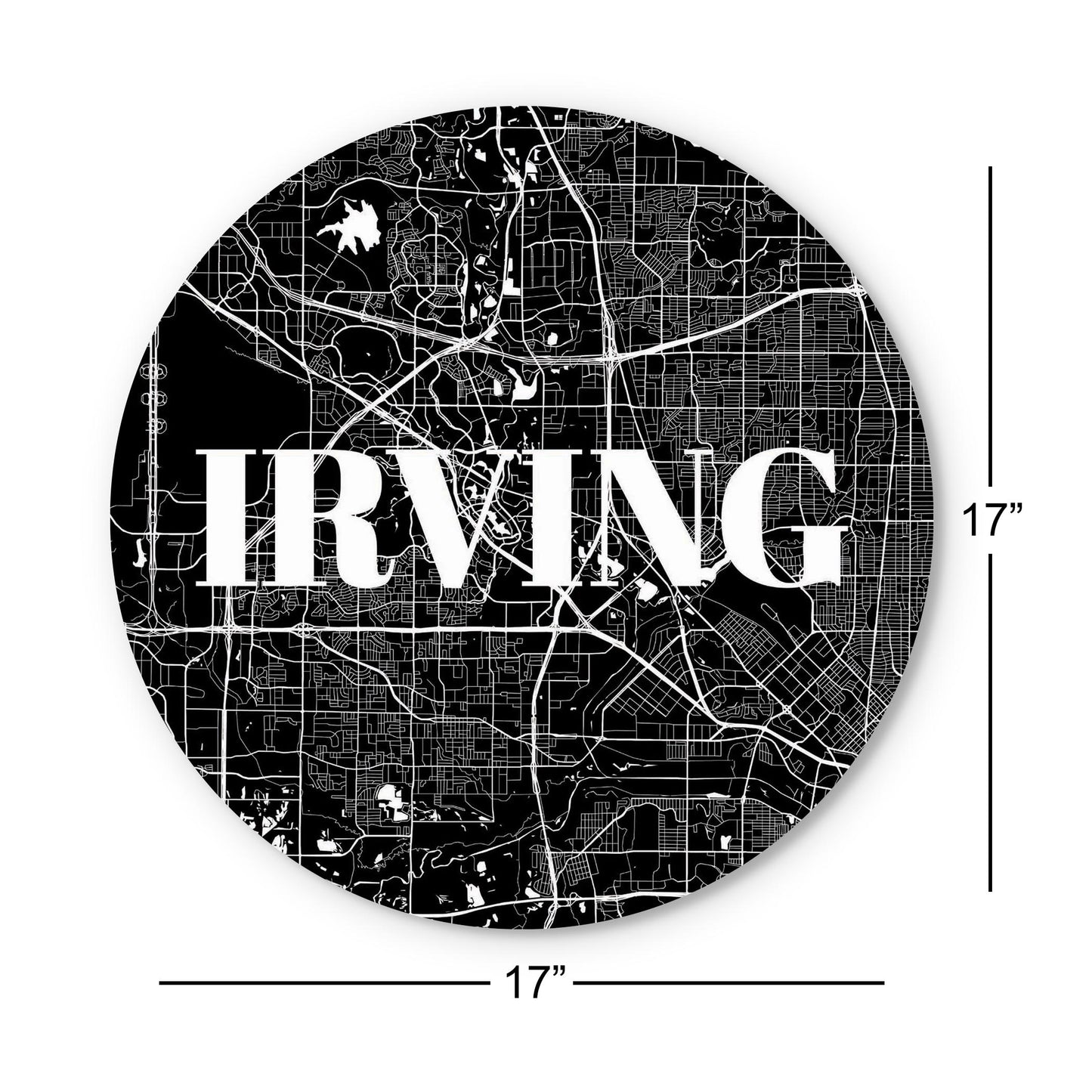 Minimalistic B&W Texas Irving Map | Wood Sign | Eaches | Min 1