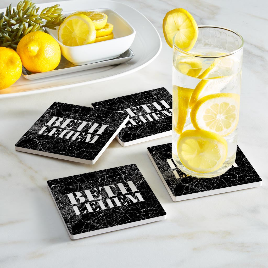 Bethlehem Map Cork Coasters, Set of 2 – Domaci