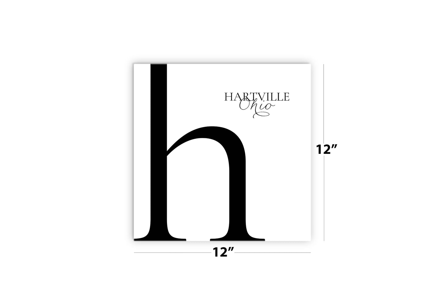 Hartville Oh Minimal Monogram| Wood Sign | Eaches | Min 2