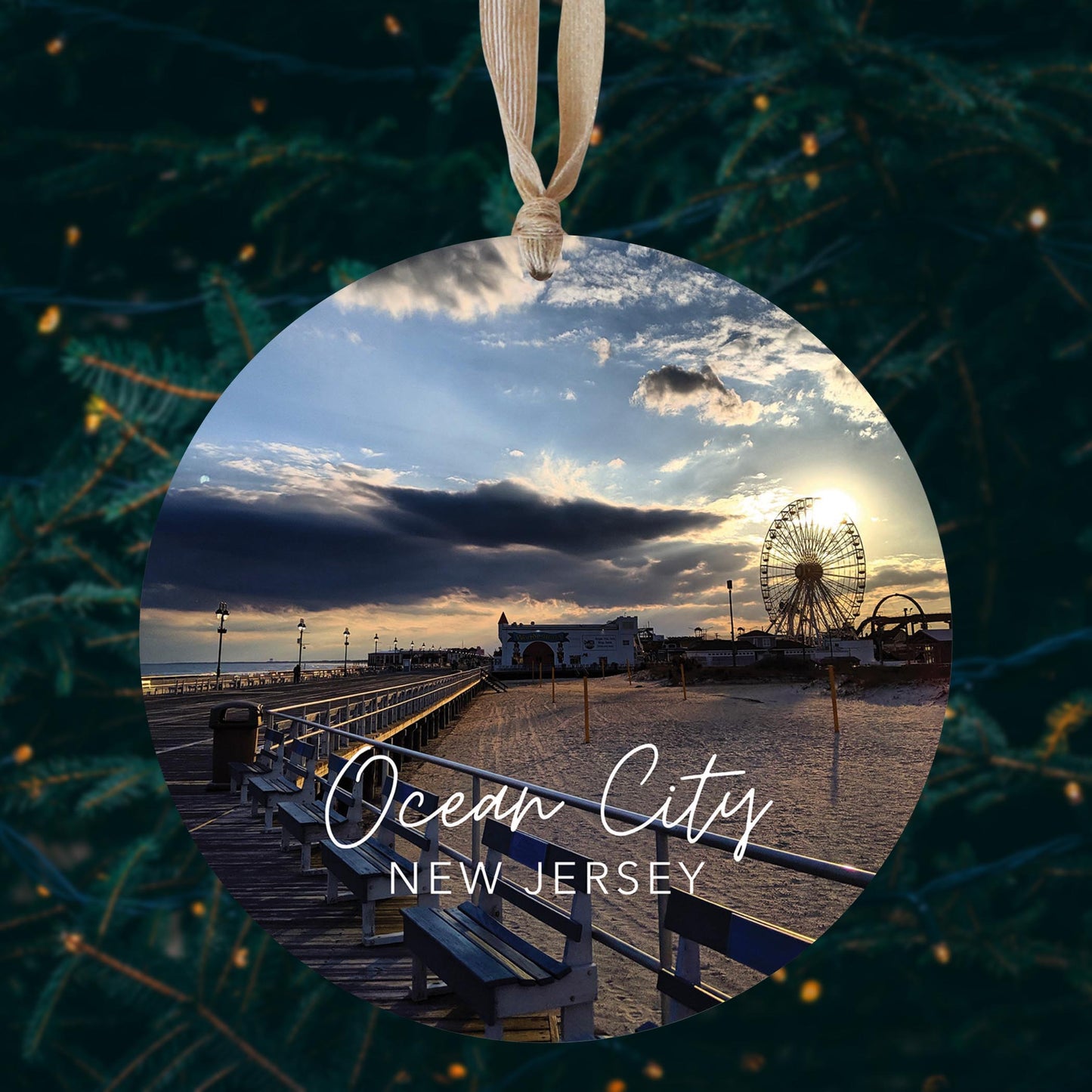 OCNJ Photo With Text | Wood Ornament | Eaches | Min 1