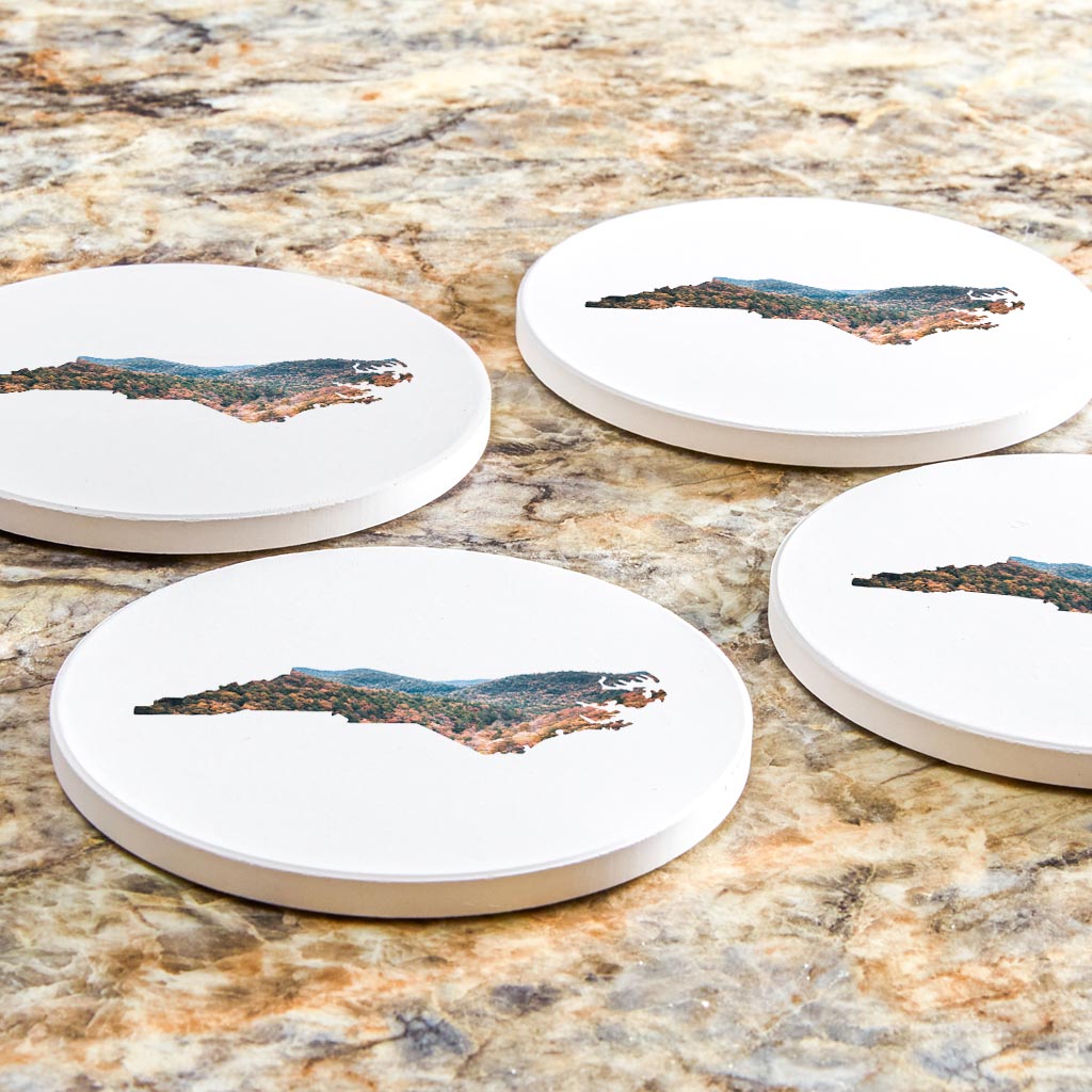 North Carolina State Shape Picture | Absorbent Coasters | Set of 4 | Min 2