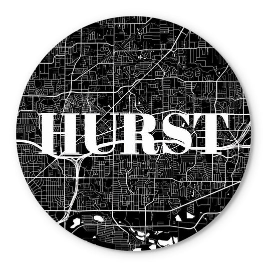 Minimalistic B&W Texas Hurst Map | Wood Sign | Eaches | Min 1