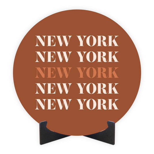 Modern Minimalist New York Repeated Dark | Wood Sign | Eaches | Min 1