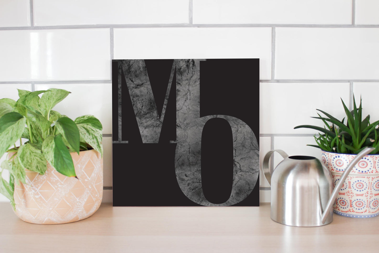 Minimalist B&W Missouri Black Initials | Wood Sign | Eaches | Min 2