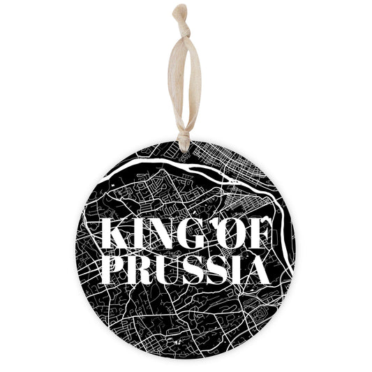 Minimalistic B&W Pennsylvania King Of Prussia Map | Wood Ornament | Eaches | Min 1