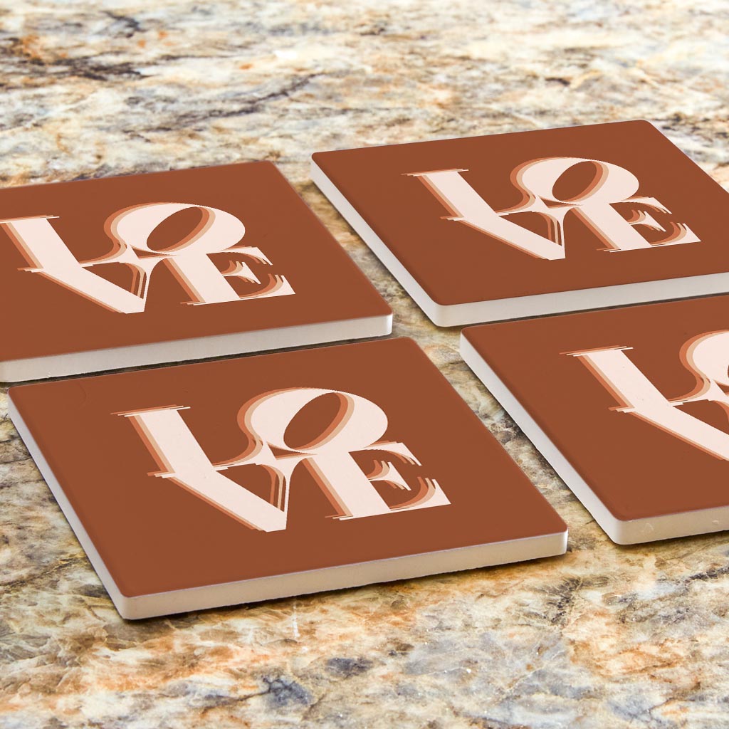 Modern Minimalist Pennsylvania Love Dark | Absorbent Coasters | Set of 4 | Min 2