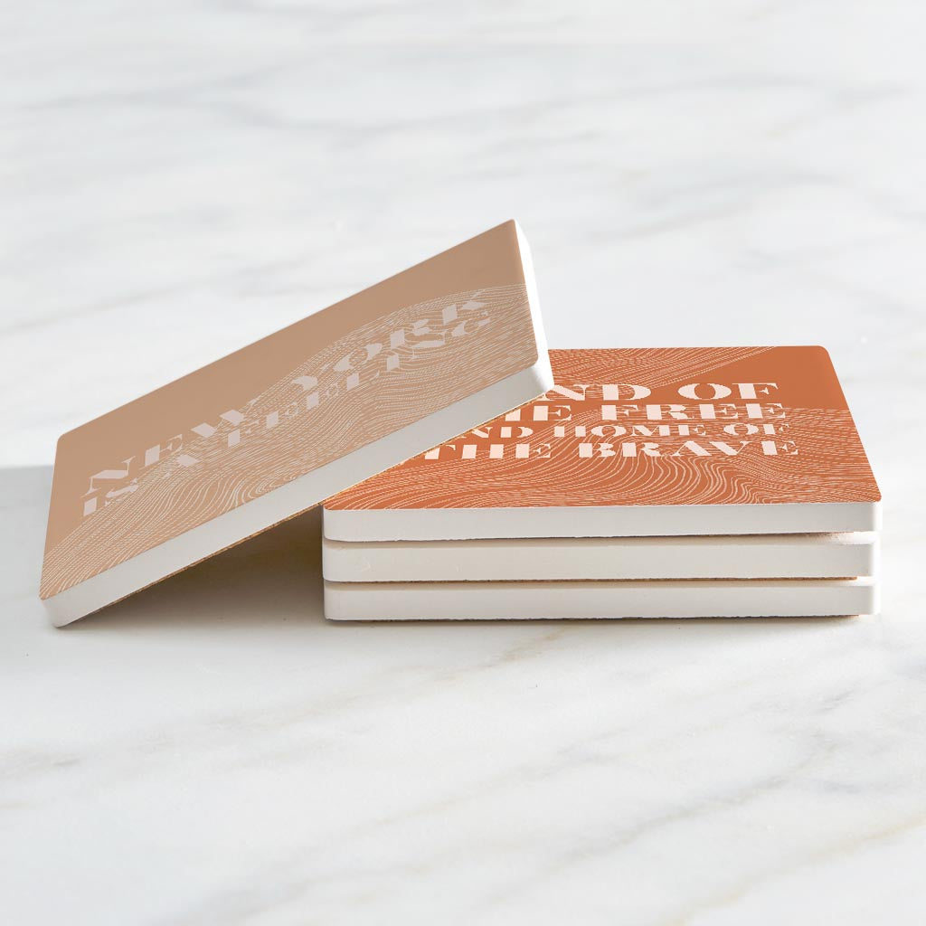 Modern Minimalist New York Quips | Absorbent Coasters | Set of 4 | Min 2