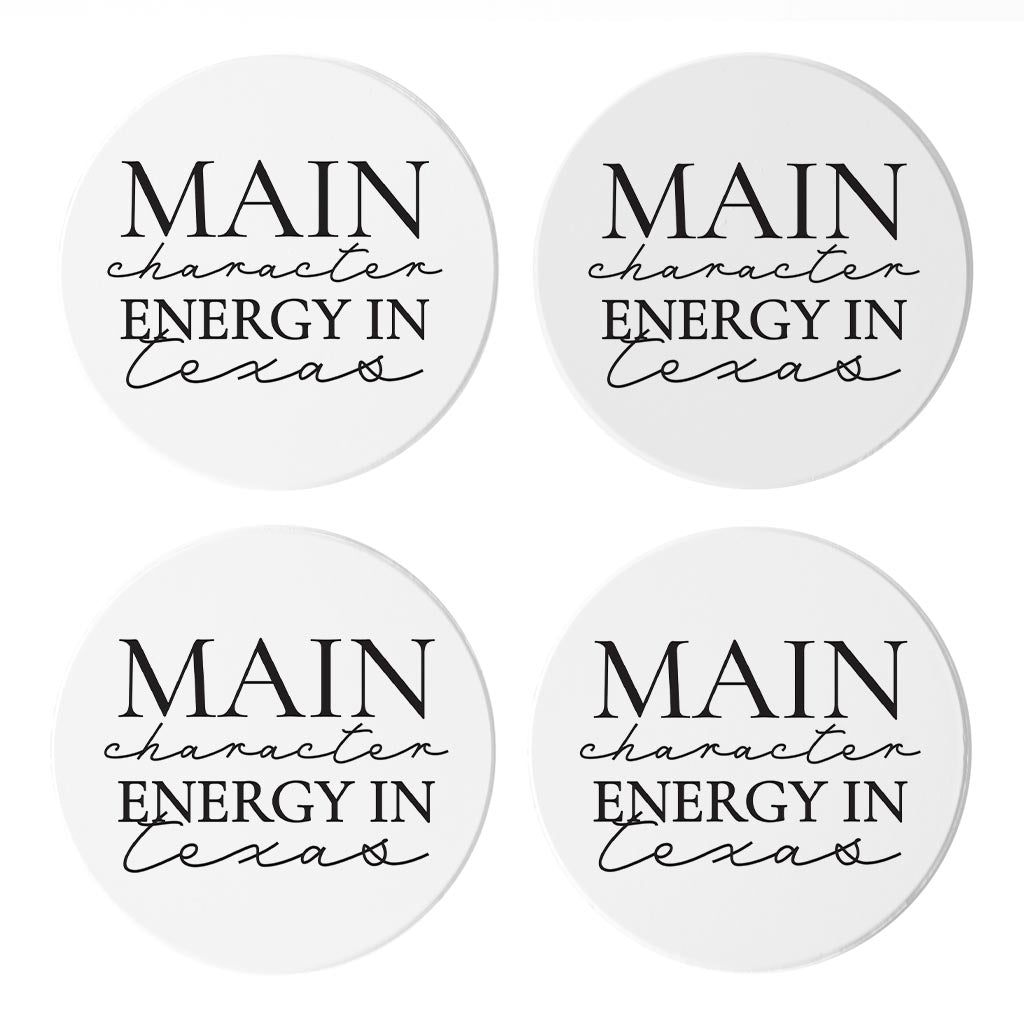 Modern Main Character Energy In Texas | Absorbent Coasters | Set of 4 | Min 2