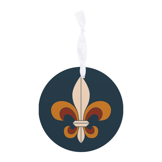 Modern Minimalist Louisiana Colorful Fleu De Lis| Wood Ornament | Eaches | Min 6