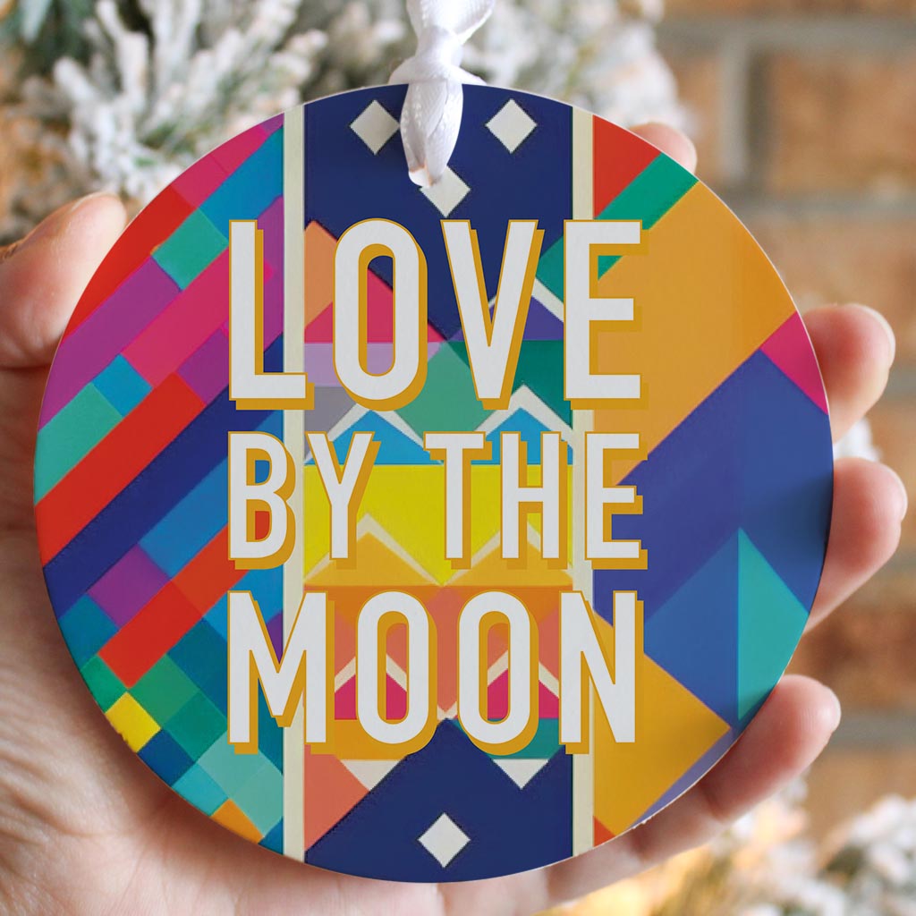 Love By The Moon | Wood Ornament | Eaches | Min 6