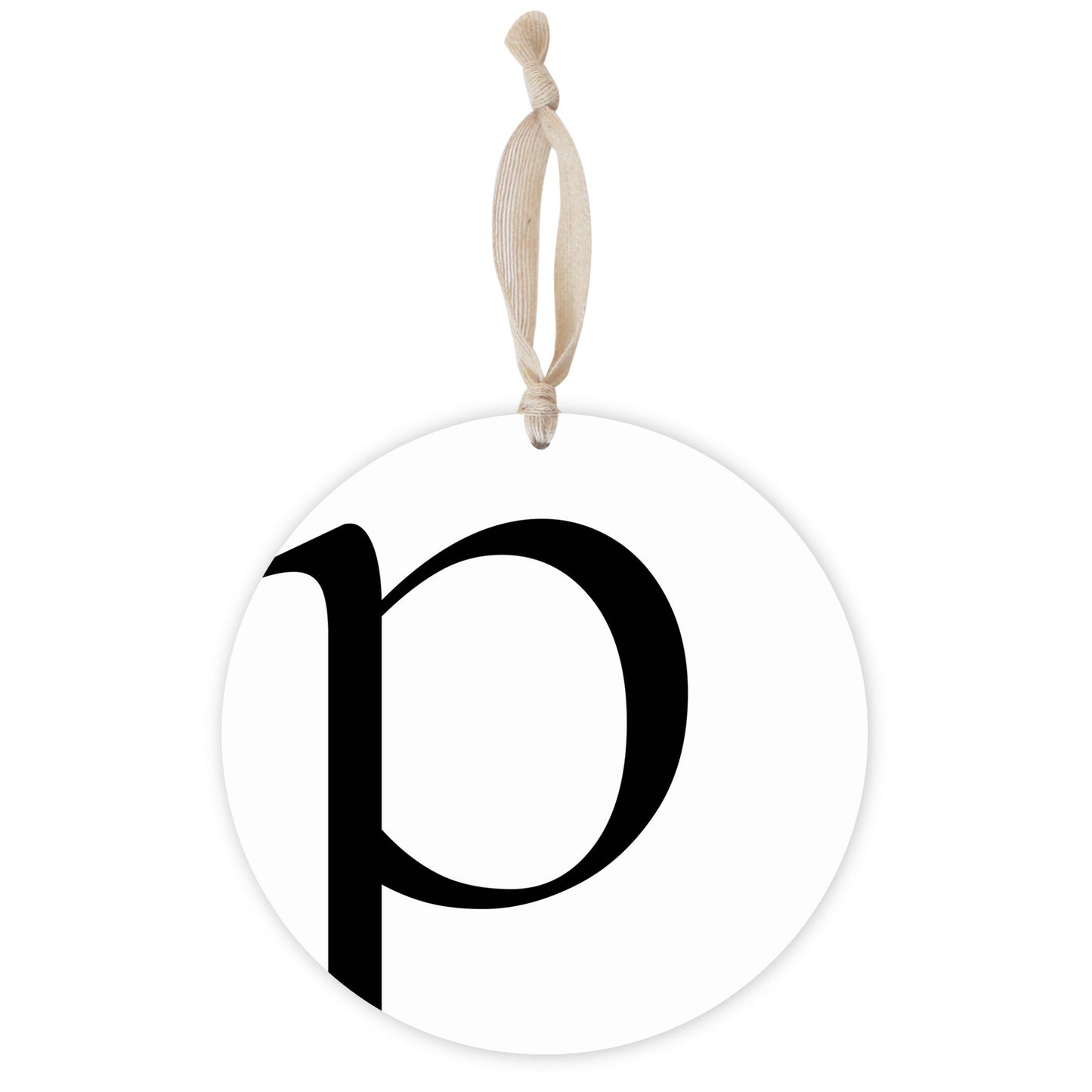 Minimalist Monogram P | Wood Ornament | Eaches | Min 1