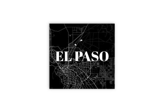 Minimalistic B&W Texas El Paso Map | Wood Sign | Eaches | Min 2