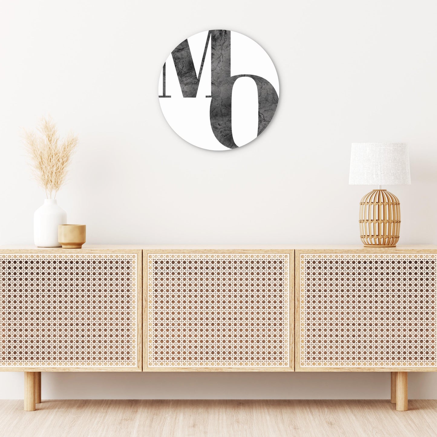 Minimalist B&W Missouri White Initials | Wood Sign | Eaches | Min 1