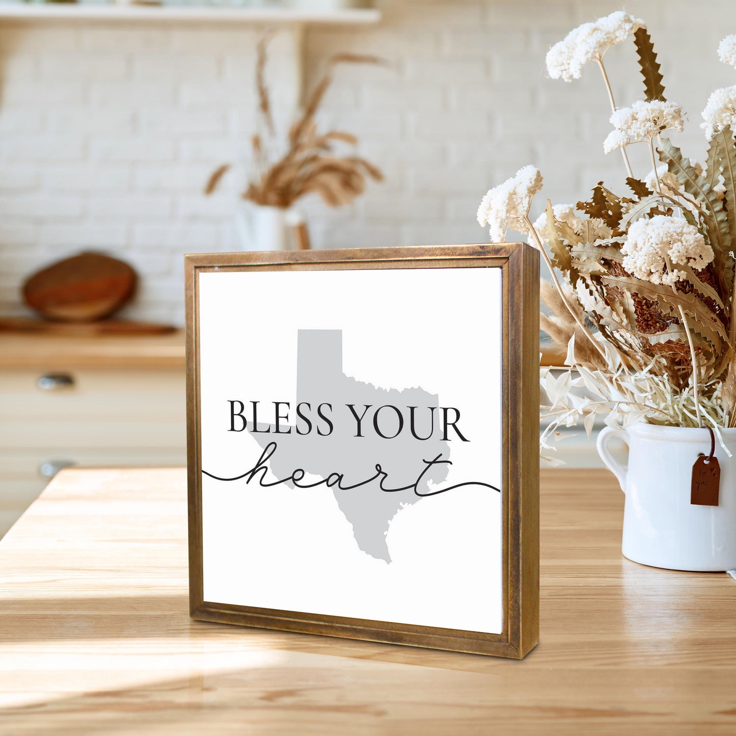 Minimalistic B&W Texas Bless Your Heart | Wood Sign | Eaches | Min 1