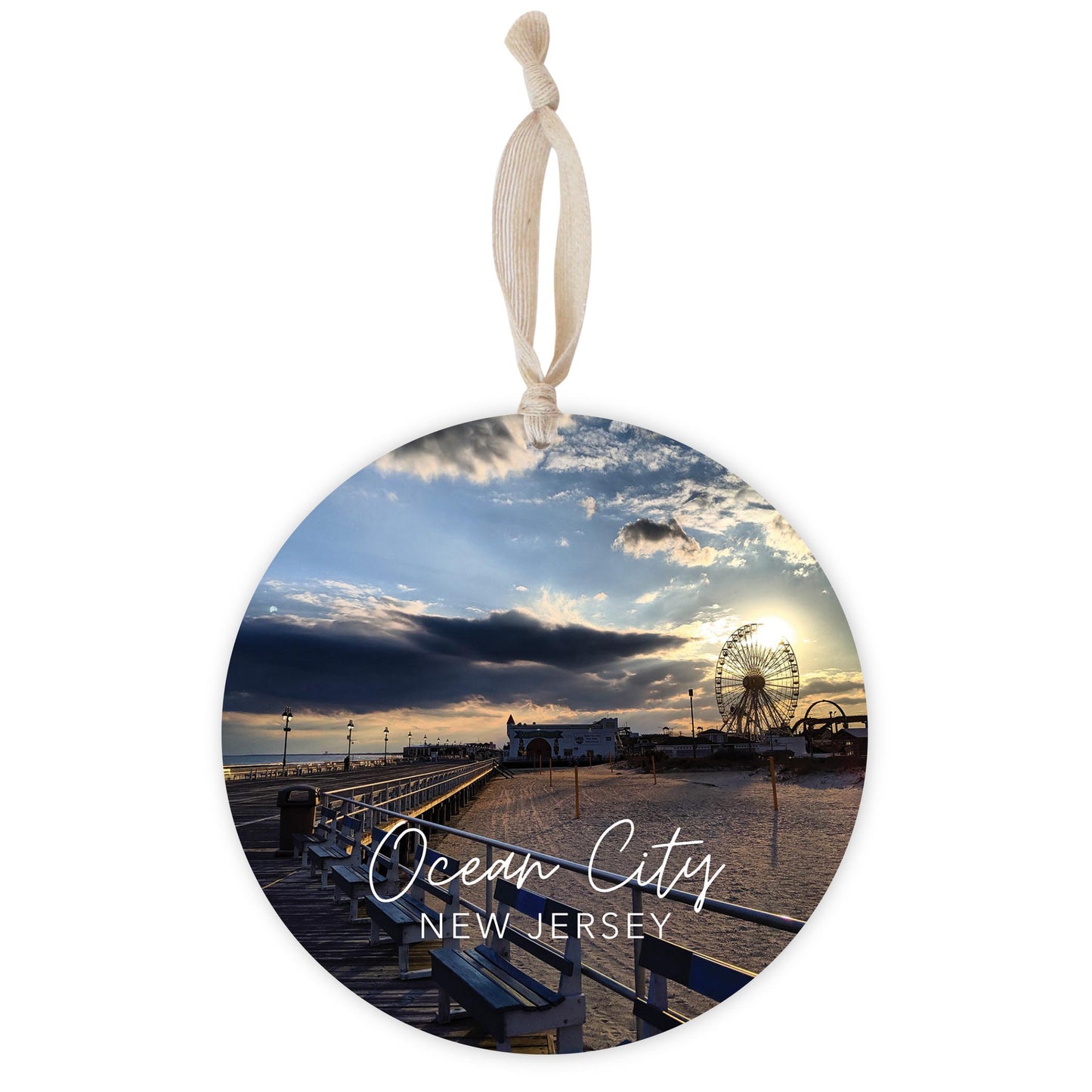 OCNJ Photo With Text | Wood Ornament | Eaches | Min 1