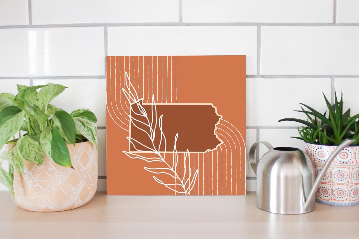 Modern Minimalist Pennsylvania State Leaf | Wood Sign | Eaches | Min 2