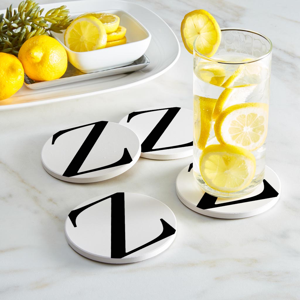 Minimalist Monogram Z Circle | Absorbent Coasters | Set of 4 | Min 2