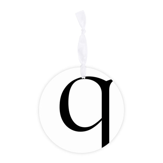 Minimalist Monogram Q Circle| Wood Ornament | Eaches | Min 6