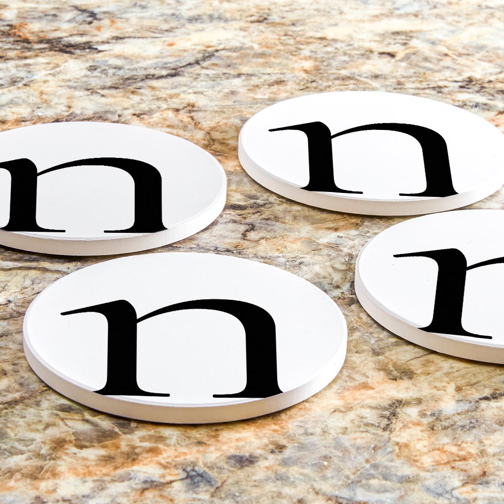 Minimalist Monogram N Circle | Absorbent Coasters | Set of 4 | Min 2