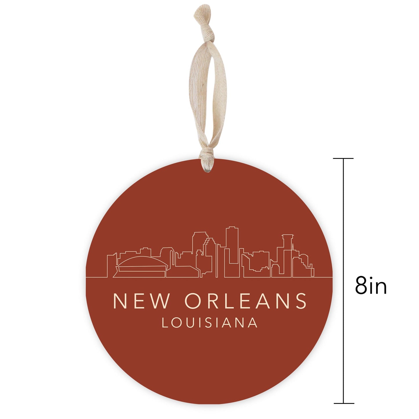 Louisiana Colorful New Orleans Skyline | Wood Ornament | Eaches | Min 1