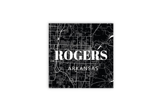 Minimalist B&W Arkansas Rogers Map State | Wood Sign | Eaches | Min 2