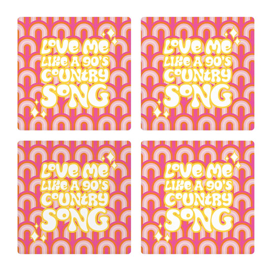 90S Country Song| Absorbent Coasters | Set of 4 | Min 2