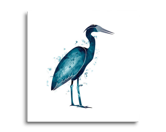 New England Water Color Heron | Hi-Def Glass Art | Eaches | Min 2