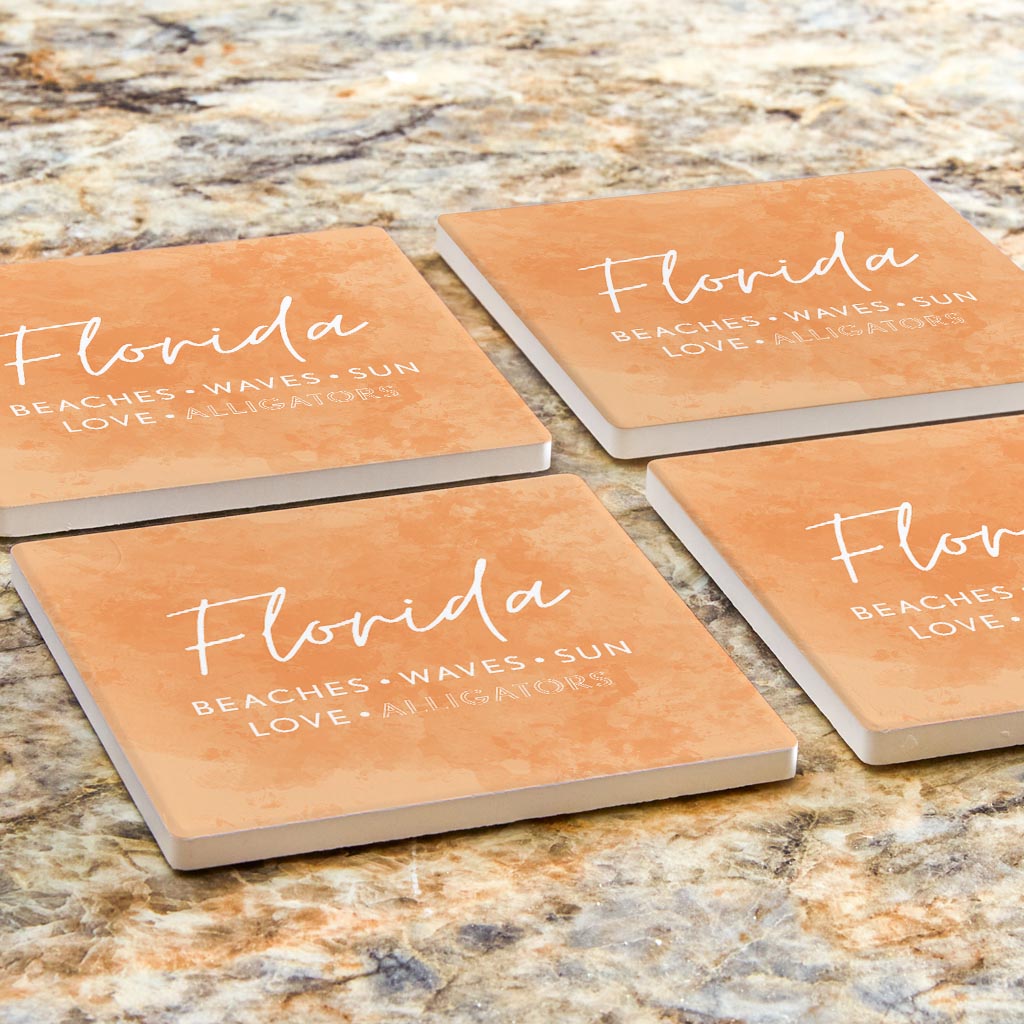 Florida Meaning Orange | Absorbent Coasters | Set of 4 | Min 2