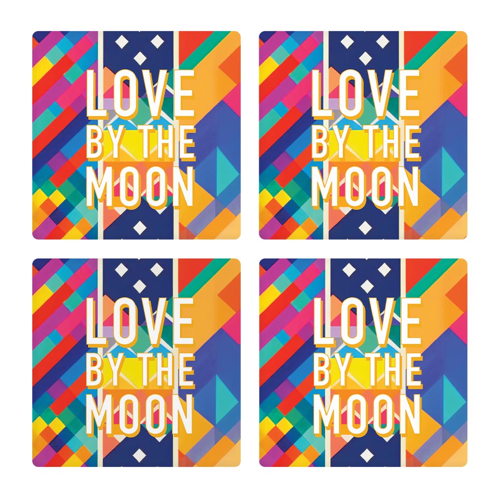 Love By The Moon | Absorbent Coasters | Set of 4 | Min 2